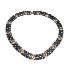 Retro Erwin Pearl enamel necklace