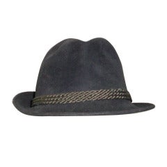 Men's vintage black beaver Tyrolian Trachten hat