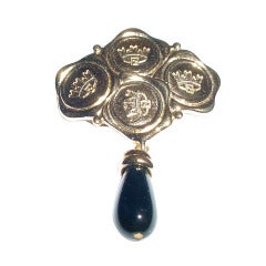 Vintage Fendi crown brooch