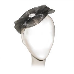 Vintage black horsehair headpiece