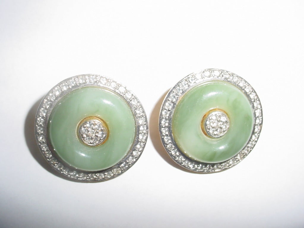Kenneth Lane faux jade earrings