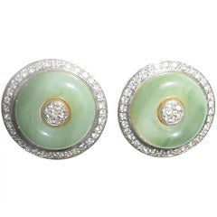 Vintage Kenneth Lane faux jade earrings