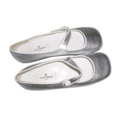 Courreges Paris Silver Leather Babydoll shoes size 36