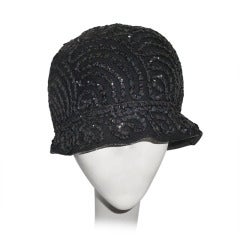 1950s cloche hat with sequins