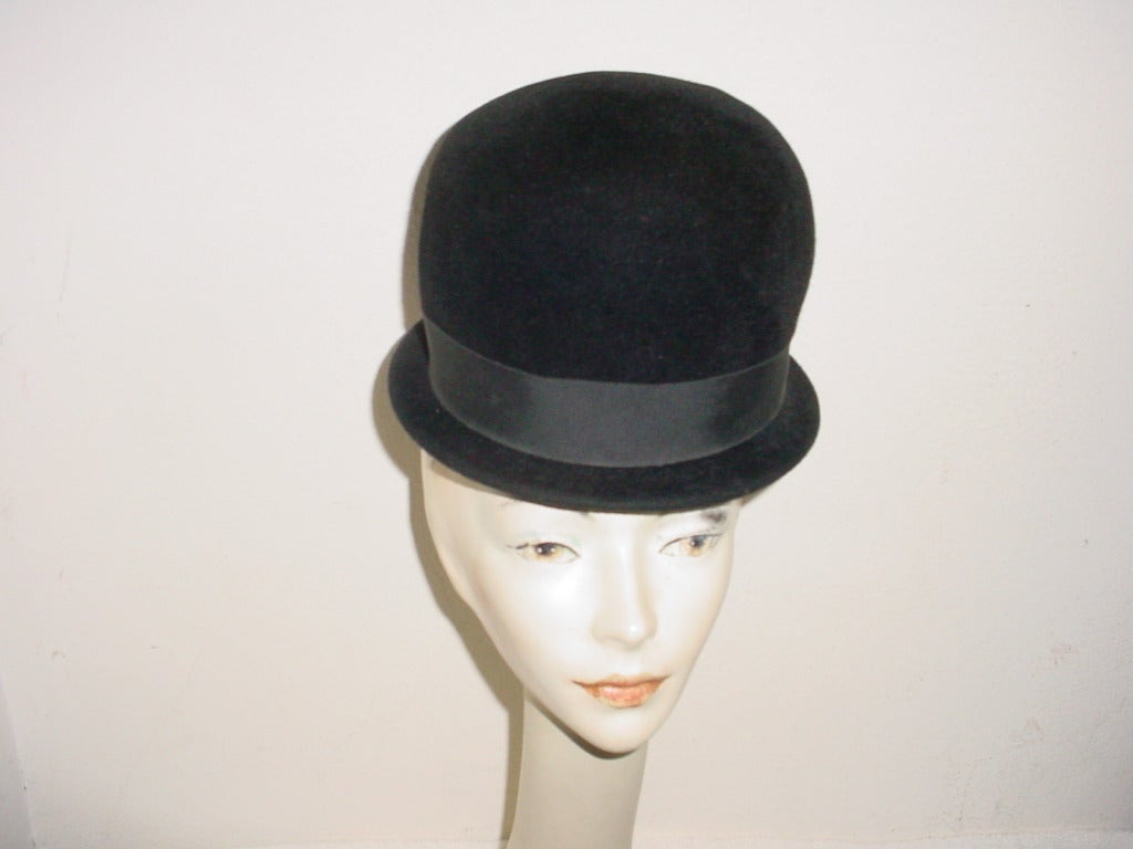 Valerie Modes whimsical Mod version of an English Bowler hat.