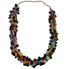 Vintage Plastic Necklace with Paillettes