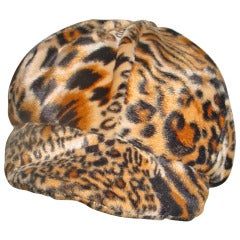 Vintage Faux leopard Mod style cap