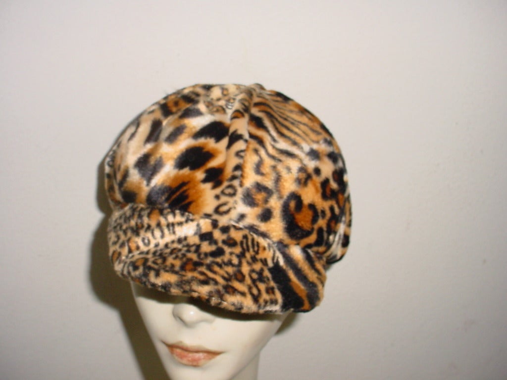 Vintage faux leopard mod cap. Unworn, excellent condition.