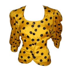 Yves Saint Laurent vintage polka dot silk blouse