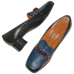 Vintage Hermes shoes with faux tortoise size 8.5  B