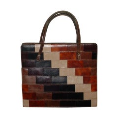 Jean Tenen de Paris Leather Op Art Bag