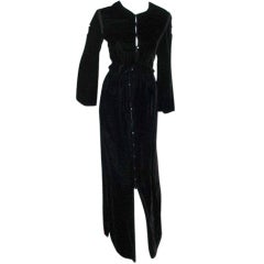 Christian Rupert long black velvet  vintage dress