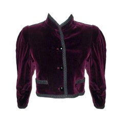 Yves Saint Laurent burgundy velvet jacket