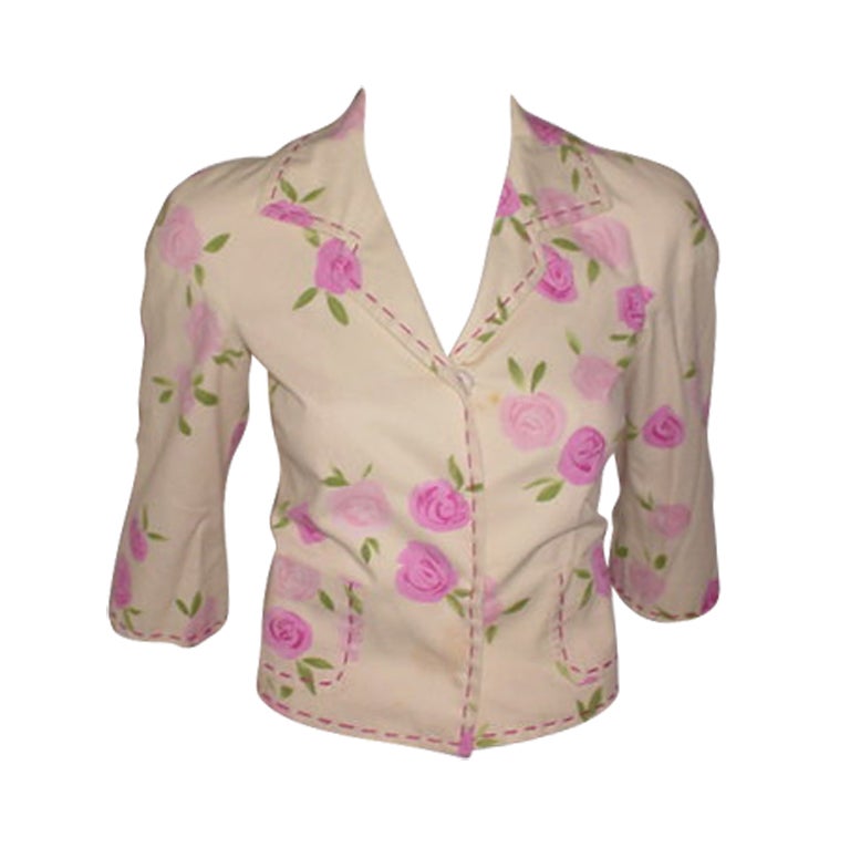 Moschino Cheap and Chic Italy vintage floral jacket For Sale