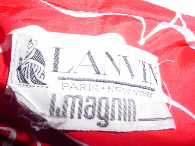 Lanvin red and white 1970s dress For Sale 1