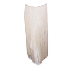 Vintage 1940s white fringe Hula style skirt