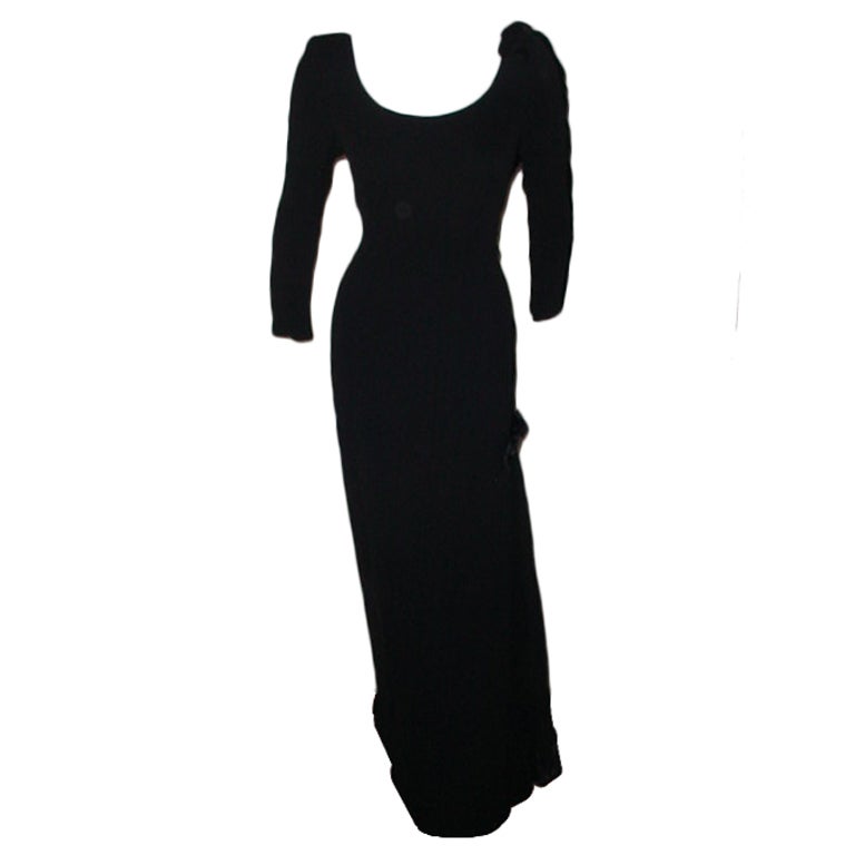 Vintage Escada Couture long evening dress with velvet For Sale