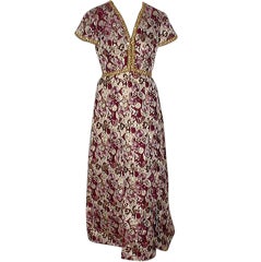 Retro Harmay 1960s metallic brocade long dress size small