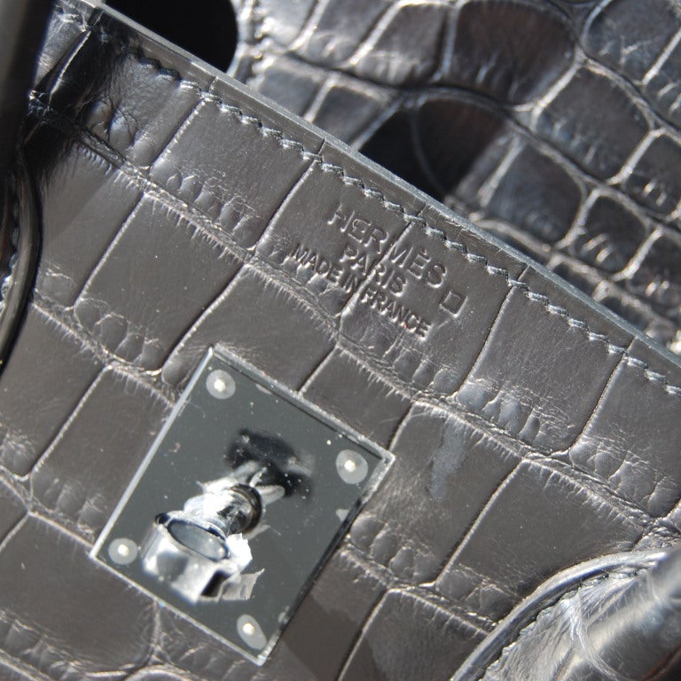 35cm Hermès So Black Alligator Birkin Bag Handbag 1