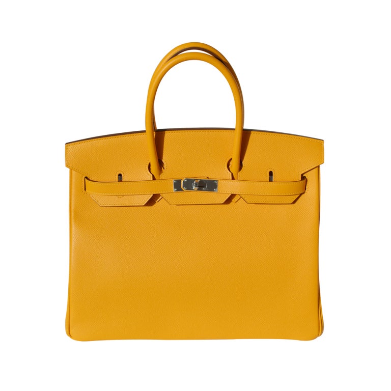 35cm Hermes Jaune D'or Yellow Epsom Leather Birkin Handbag