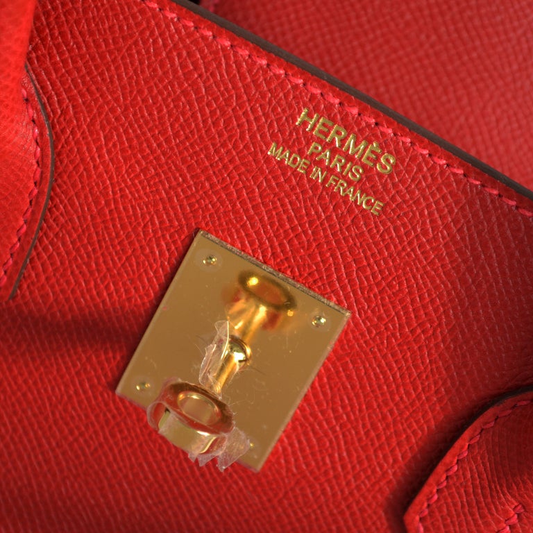 Women's or Men's 35cm Hermes Rouge Casaque Epsom Leather Birkin Handbag