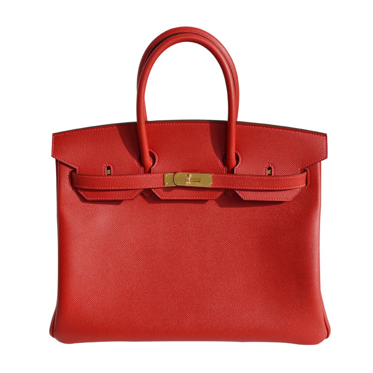 35cm Hermes Rouge Casaque Epsom Leather Birkin Handbag