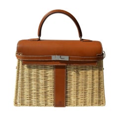 35cm Hermès Barenia and Wicker Kelly Handbag