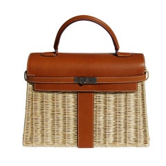 35cm Hermès Barenia and Wicker Kelly Handbag