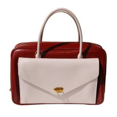 Hermès Red and Pink Leather Lorraine Handbag
