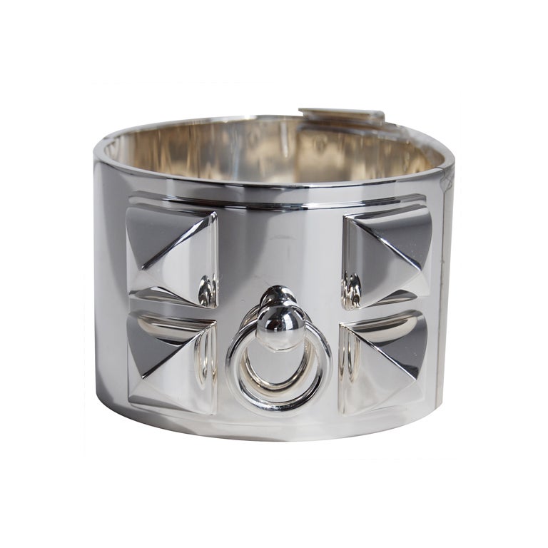 Hermes Collier De Chien Solid Sterling Silver Bracelet