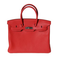 35cm Hermès Bougainvillea Taurillon Clemence Leather Birkin Bag
