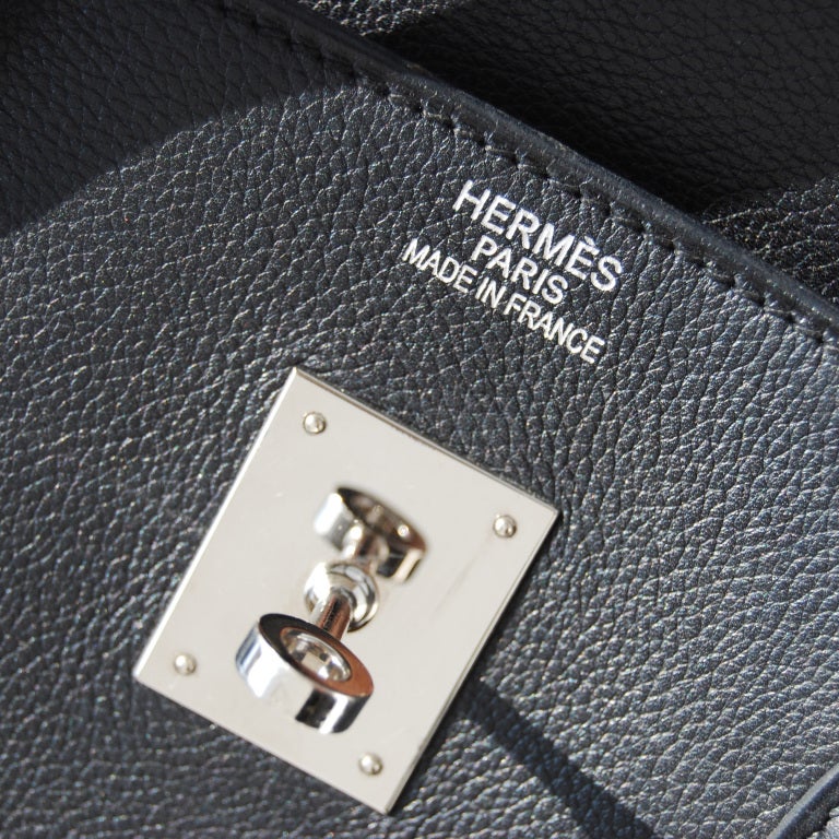 40cm Hermes Black Evergrain Leather Birkin Handbag Pre-owned 1