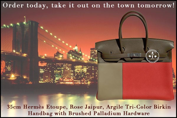35cm Hermes Tri-Colored Leather Birkin Bag Handbag 1