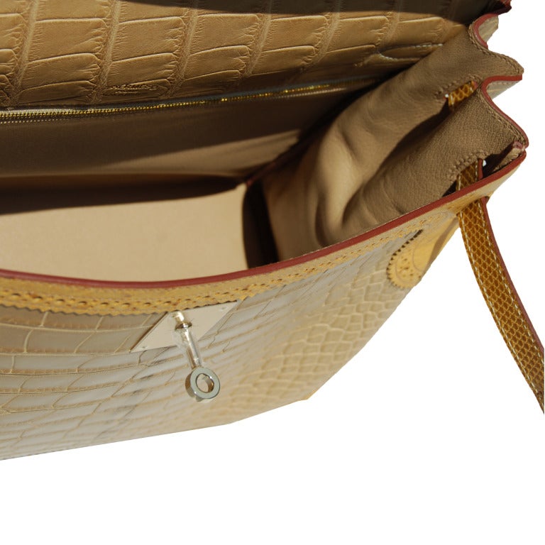 Women's or Men's 35cm Hermes Tri-Color Ghillies Kelly Handbag - Permabrass #9929