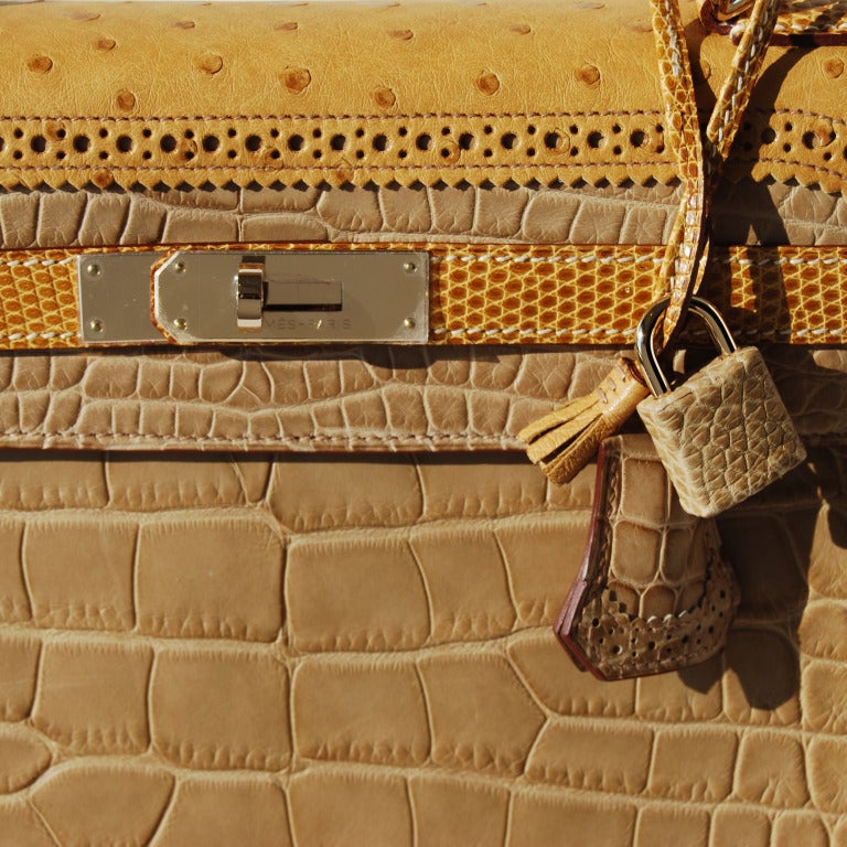 35cm Hermes Tri-Color Ghillies Kelly Handbag - Permabrass #9929 1