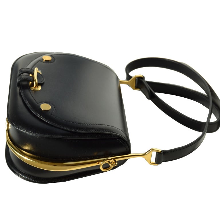 28cm Hermes Black/Noir Sac Passe Guide Box Leather Handbag - Gold Hardware 2
