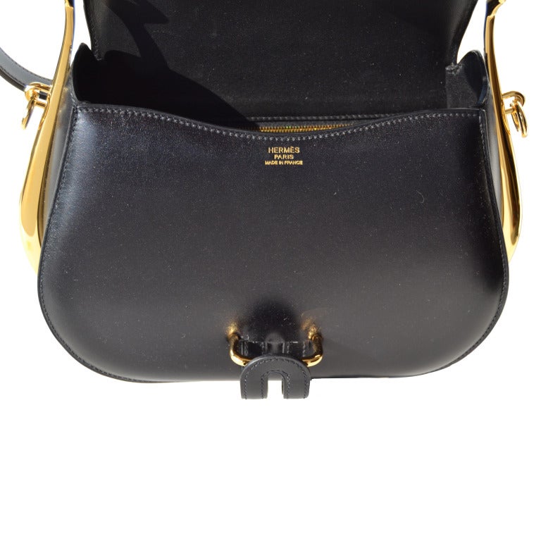 28cm Hermes Black/Noir Sac Passe Guide Box Leather Handbag - Gold Hardware 3