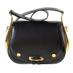 28cm Hermes Black/Noir Sac Passe Guide Box Leather Handbag - Gold Hardware