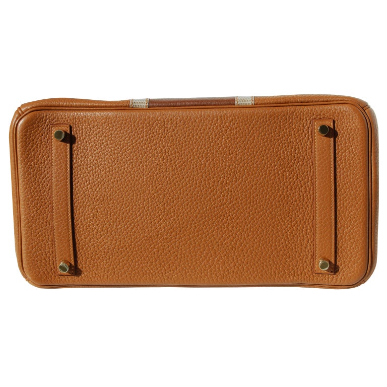 35cm Hermes Gold Leather Club Birkin Bag Handbag In New Condition In Chicago, IL