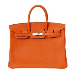 35cm Hermès Orange Togo Leather Birkin Handbag