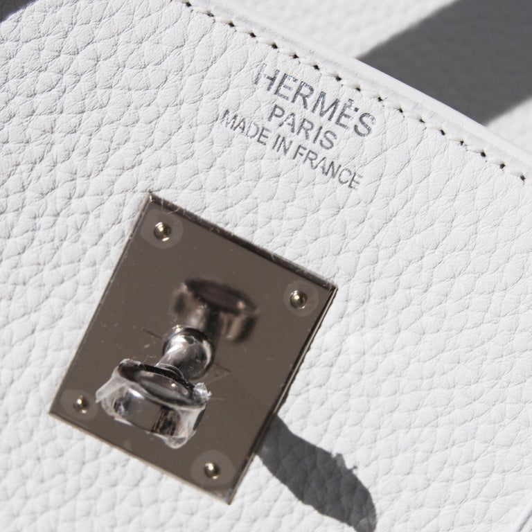 Women's 40cm Hermes White Togo Leather Birkin Bag Handbag