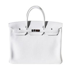 40cm Hermes White Togo Leather Birkin Bag Handbag