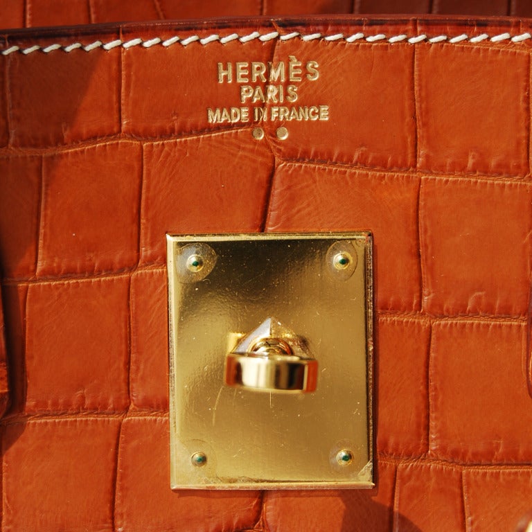 Women's or Men's 30cm Hermès Matte Fauve Niloticus Crocodile Birkin Handbag For Sale