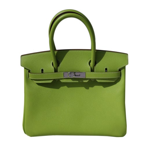 30cm Hermes Kiwi Epsom Leather Birkin Bag Handbag