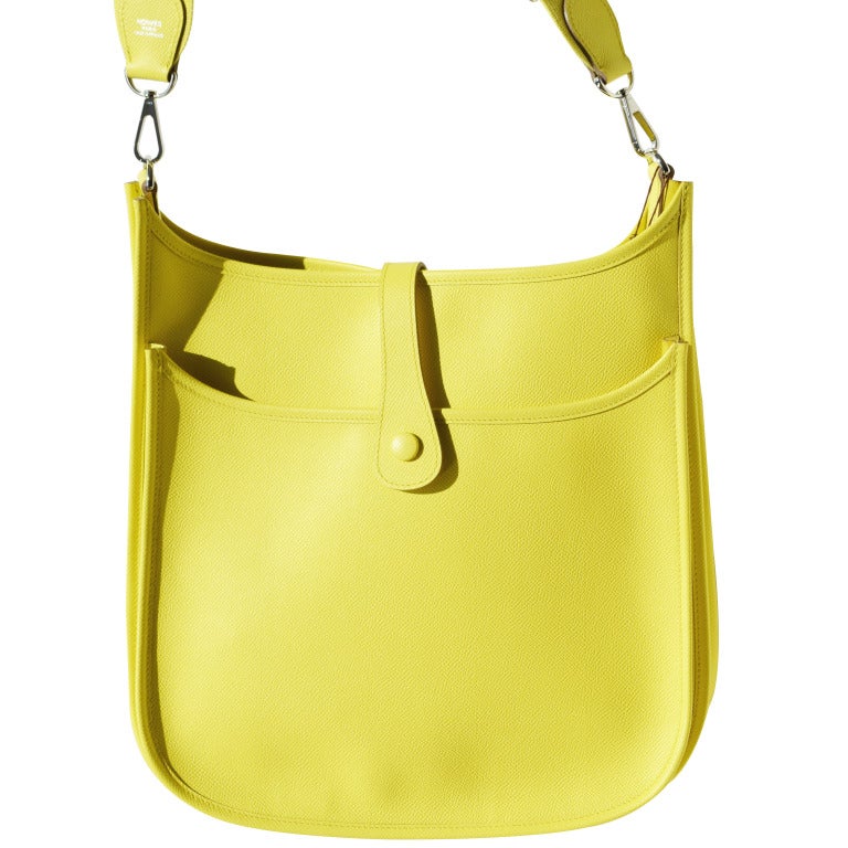 Women's or Men's Hermès Soufre Epsom Leather Evelyne III Shoulder Bag GM