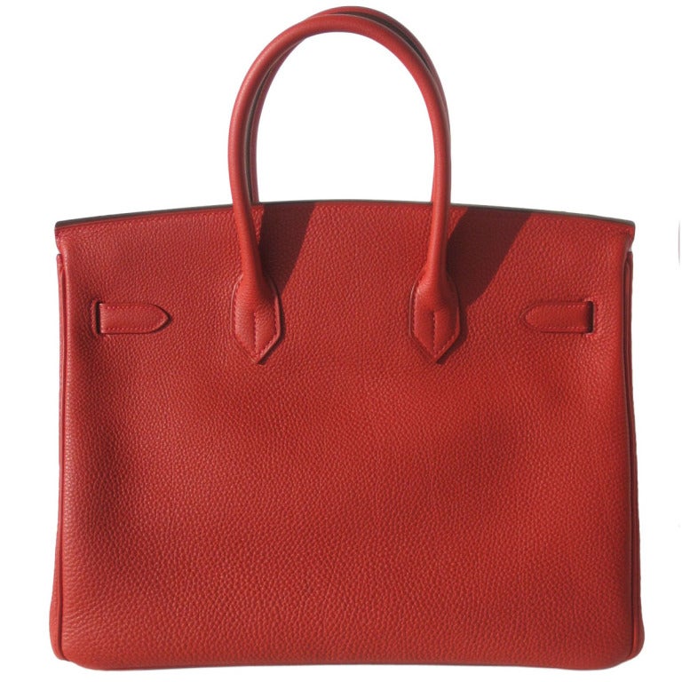 35cm Hermès Vermillon Togo Leather Birkin Handbag In New Condition For Sale In Chicago, IL