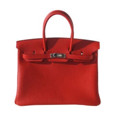 35cm Hermès Vermillon Togo Leather Birkin Handbag