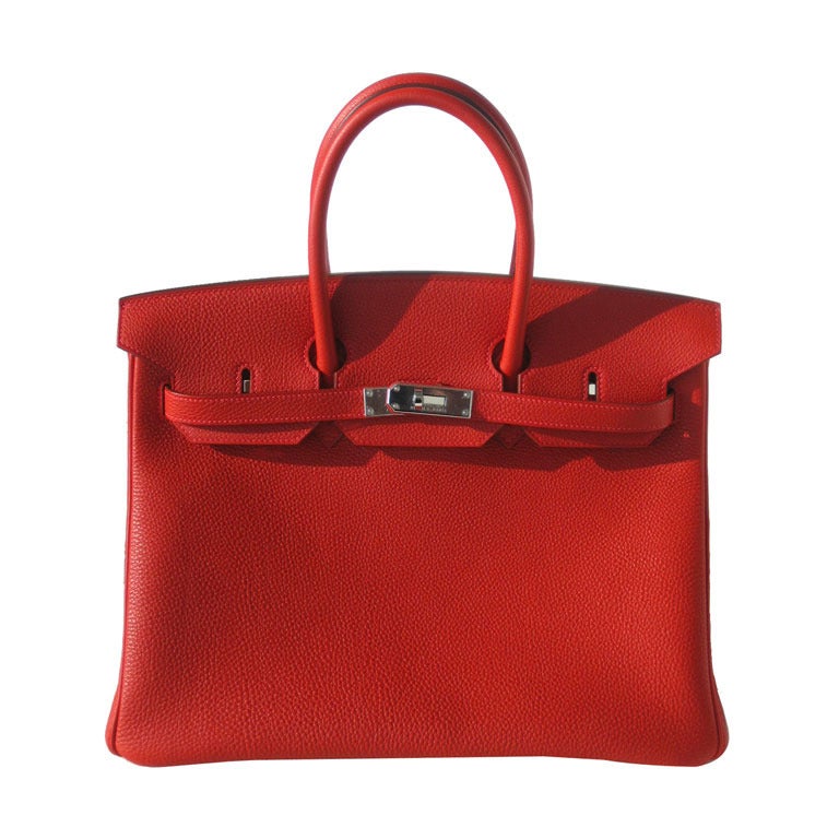 35cm Hermès Vermillon Togo Leather Birkin Handbag For Sale