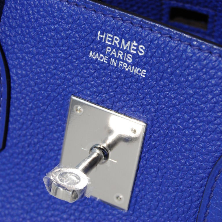 Women's or Men's 35cm Hermes Bleu Electrique Togo Leather Birkin Handbag