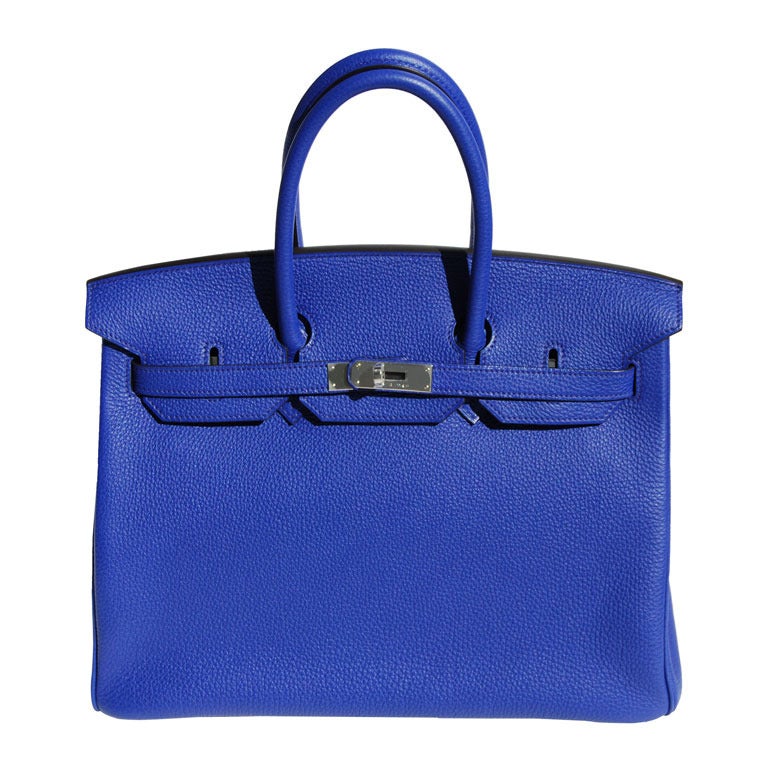 35cm Hermes Bleu Electrique Togo Leather Birkin Handbag